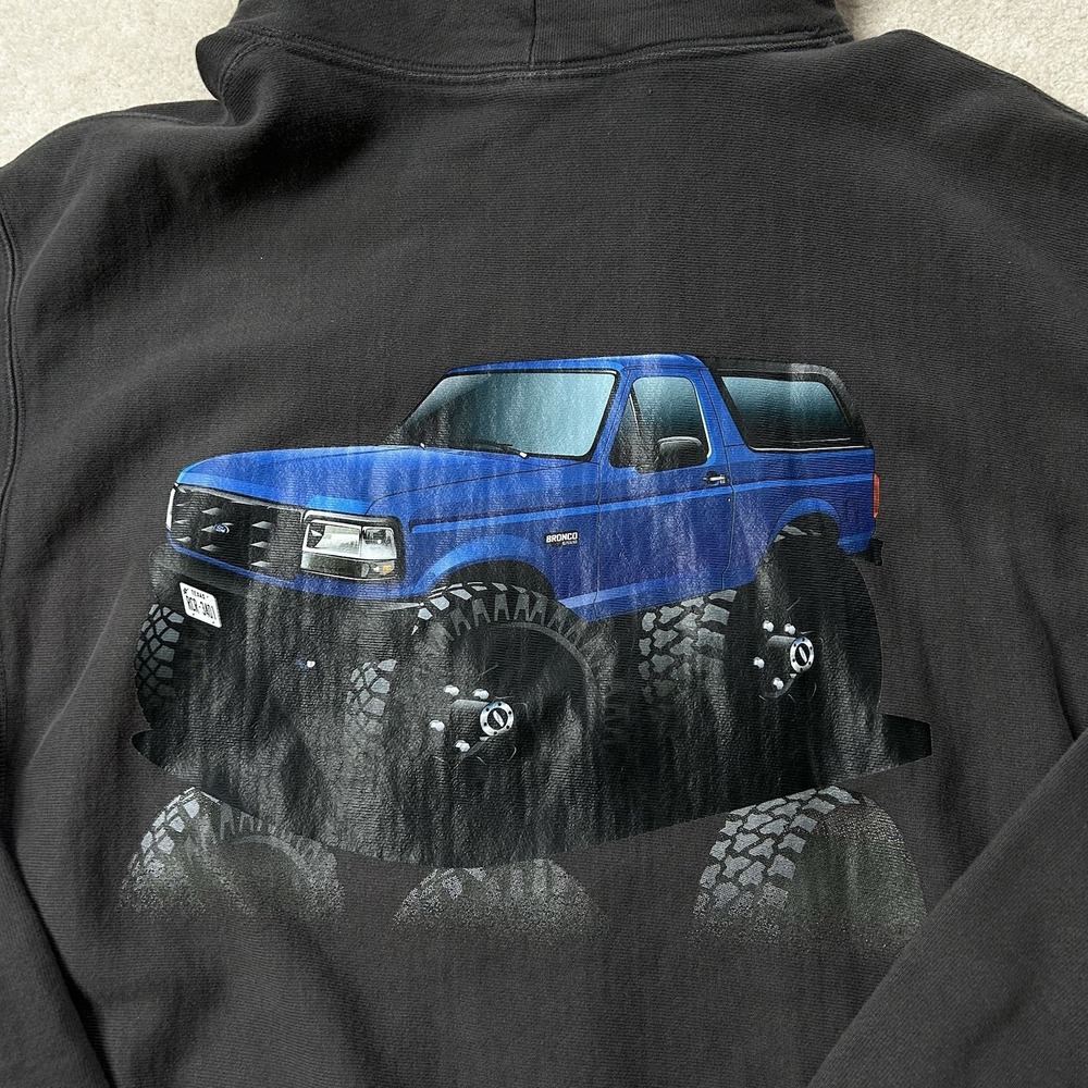 Champion Hoodie Mens Large Reverse Weave Vintage Ford Bronco Sweatshirt Pullover